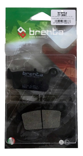 Pastilla Freno Brent Ft3087(fa131) Honda Xre 300 Trasera