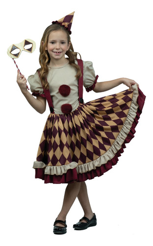 Disfraz De Lil' Vintage Clown Girl Niña Halloween 