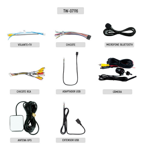Imagem 11 de 11 de Multimídia Universal Twincan Tw-07116ai + Câmera De Ré