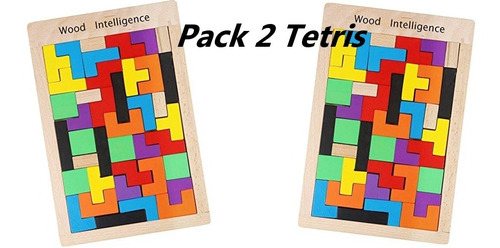 Pack 2 Tetris Madera Portátil Rompecabezas / Barbazar