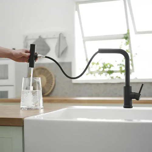 Llave Lavaplatos Negro Flexible 3 Funciones