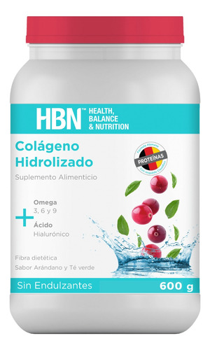 Colágeno Hidrolizado + Ácido Hialurónico + Omegas 600g Sabor Arándano-téverde