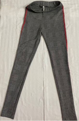 Pantalon De Mujer Embrujo - Gris Con Linea Roja - Talle 1/36