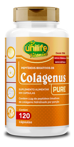 Colágenus Pure 120 Cápsulas Unilife Sabor Sem sabor