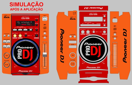 Kit Adesivos Skin P/ Cdj-200 Pioneer Personalizado Cdj 200
