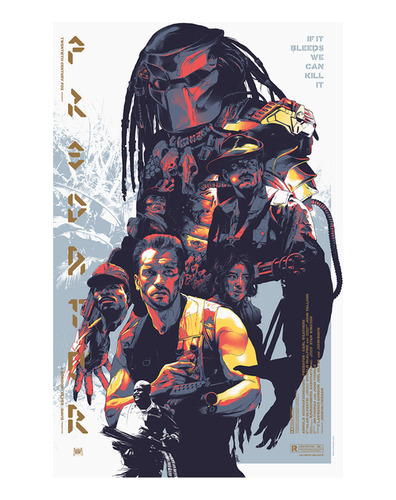 Poster Papel Fotografico Predator Schwarzenegger Sala 60x80