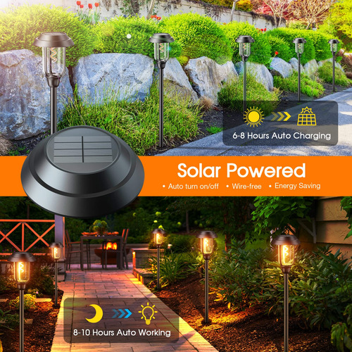 Luces Solares Para Jardín 8 Piezas Impermeables 2x Más Grand