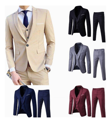 Chaqueta De Boda De Fiesta Slim-fit De Tres Piezas Para Ho 