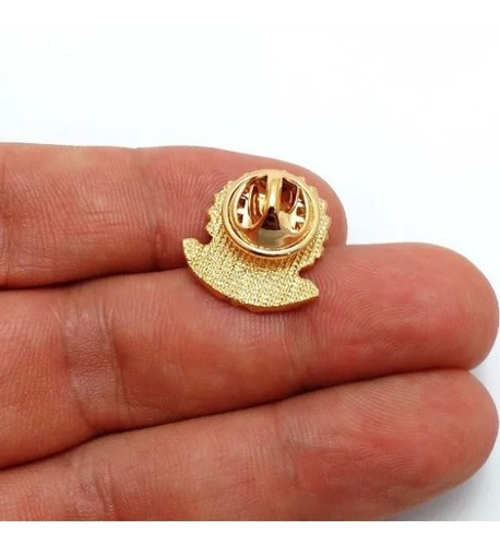 Imagem 3 de 5 de Pim Bótom Broche Brasão Da República Brasil Folheado A Ouro
