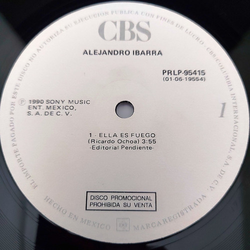 Alejandro Ibarra - Ella Es Fuego   Single   Lp