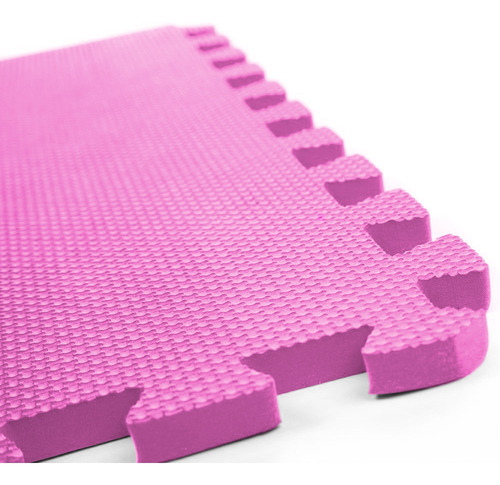 Kit 20 Peças Tapete Tatame Rosa Infantil 50x50 10mm-jk Liso