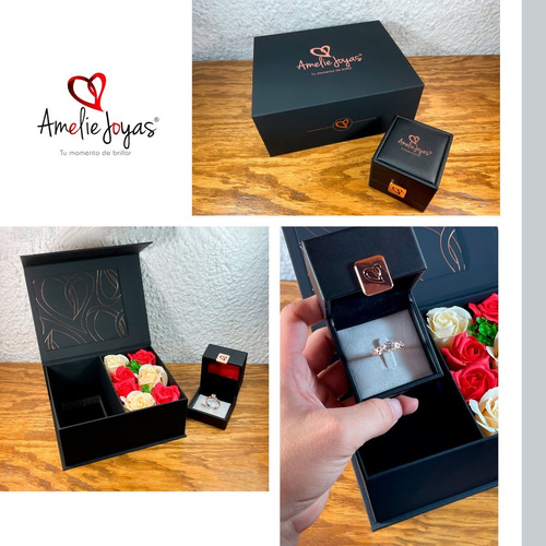 Anillo De Compromiso Pulien Amelie Joyas Diamante Natural