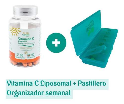 Imagen 1 de 5 de Liposomal Vitamina C 600 Mg -bywellness- 90 Caps -90 Serv.