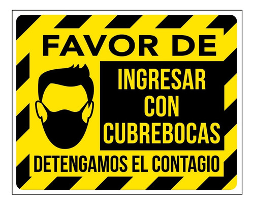 Imagen 1 de 4 de Señalamientos Uso Cubrebocas Obligatorio Contingencia 40x50