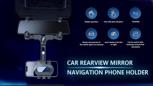 A Soporte De Celular For Espejo Retrovisor De Auto De 360°