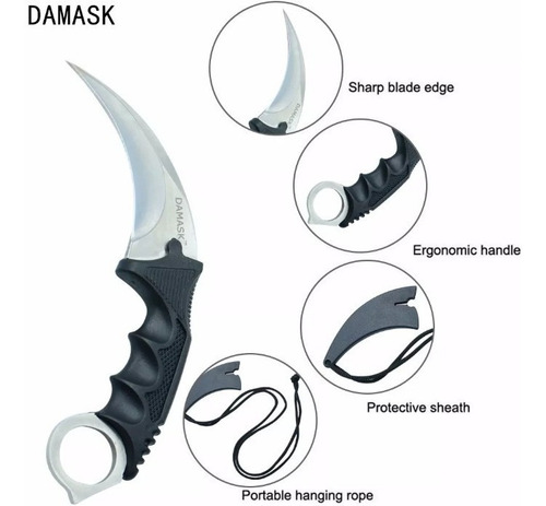Cuchillo Combate Damask Csgo Karambit Tactico Counter Strike