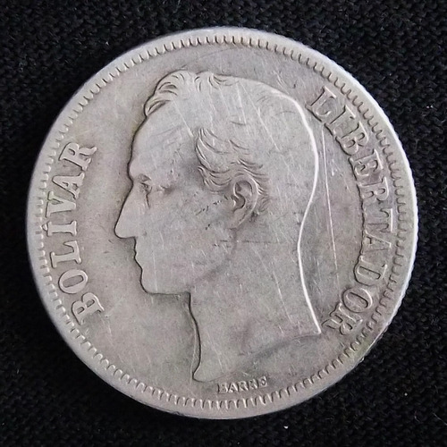 Venezuela 2 Bolívares 1945 Mb Plata Y 23a