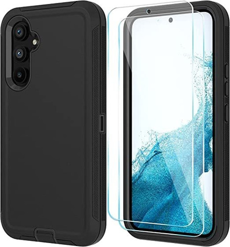 Funda P/galaxy A54 5g+2 Protectores De Pantalla Hd Negra