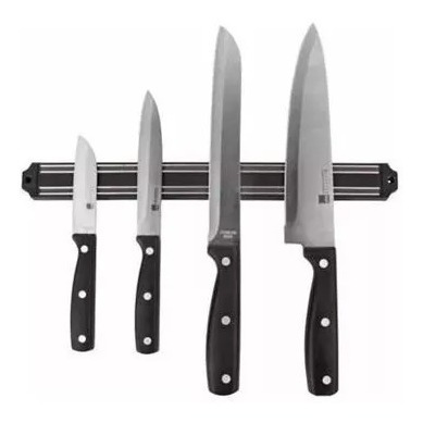 Imagen 2 de 7 de Pack 8 Barra Magnética Imán Cocina Porta Cuchillos 33 Cm