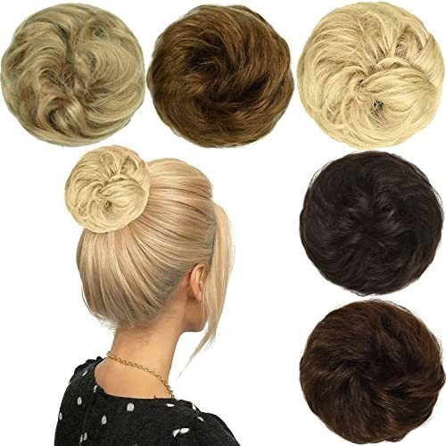 Smilco Messy Bun Hair Piece, 100% Cabello Humano Qjlch