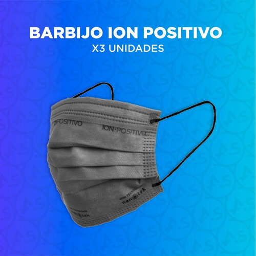 Imagen 4 de 10 de Barbijo Ion Positivo X 3u Tapaboca Mascarilla Nanoparticulas
