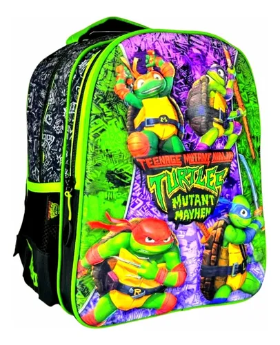 Kit Mochila Tortugas Ninja Kinder Preescolar Original 3d Escolar