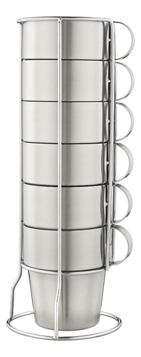 Tazas De Café Apilables De Acero Inoxidable, Tazas De Té Ais