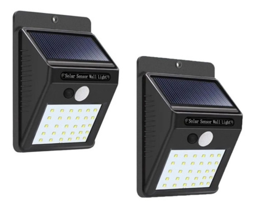 2 Lampara Led Panel Solar Exteriores 20led Sensor Movimiento