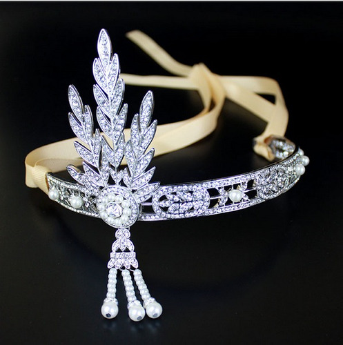 Tiara Corona Diadema Peineta  Novia Vintage Tocado  Gatsby