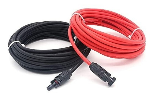 1 Par De Cables Solares 6mm² 2 X 5 Mts + Conectores Mc4