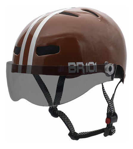 Capacete Br 101 Urbano Profissional Marrom Vision Fume G