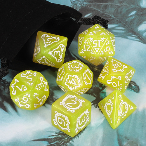 Dados De Juego De Rol Para Dnd, 7 Piezas De Dados Poliédrico