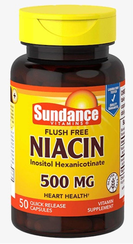 Imagen 1 de 1 de Vitamina B3 Niacina 500 Mg  Inocitol Sundance X 50 Capsulas