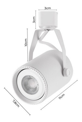Imagem 6 de 6 de Spot Para Trilho Branco P/ Lâmp. Par20 Mb/nordecor S33006