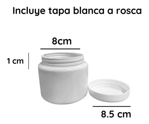 Imagen 4 de 10 de Potes Plasticos 350 Cc Redondo Blanco Pvc X 90 Un.