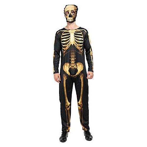 Disfraz De Esqueleto Hombres, Traje Estampado De Huesos...