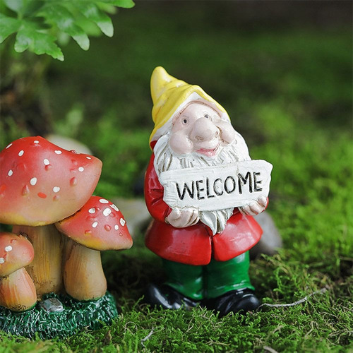 2 Minifiguras De Gnomos Multicolores