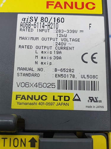 Fanuc A06b-6114-h210 Servo Amplificador (Usado)
