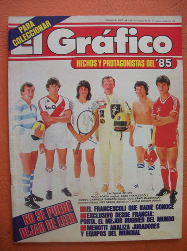 El Grafico 3457 7/1/1986 Francescoli Porta Menotti - Envios