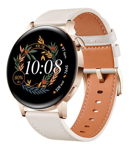Smartwatch Huawei Watch Gt 3 42mm Color de la caja Blanco Color de la correa Blanco Color del bisel Blanco