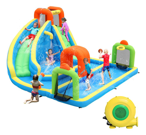 Sunsports Parque Inflable De Tobogan Acuatico, Casa De Rebot