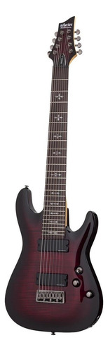 Guitarra eléctrica Schecter Demon Series Demon-8 archtop de tilo crimson red burst con diapasón de palo de rosa
