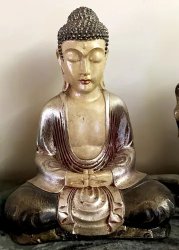 Estatua Buda Decorativo Yeso Pintado A Mano 30 Cm (Usado)