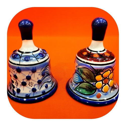 Imagen 3 de 5 de Set 80 Campanas De Talavera Poblana Color 5cm Personalizadas