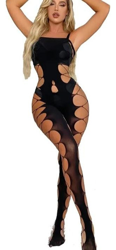 Bodystocking Sexy Lencería Malla Negro De Red Enterizo Sexy