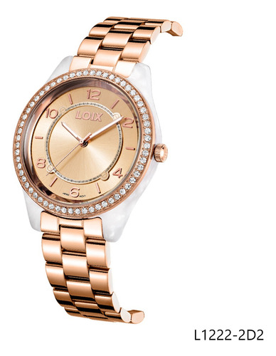 Reloj Mujer Loix® L1222-2 Oro Rosa Con Tablero Champaña