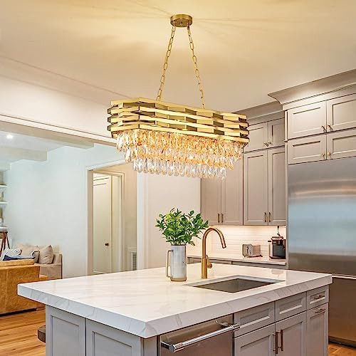 Candelabros De Cristal Modernos Dorados Para Comedor Lámpara