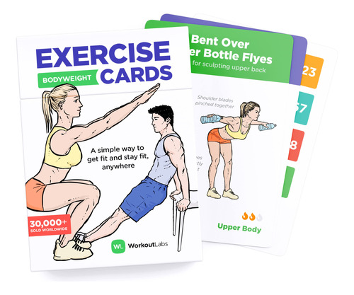 Workoutlabs Tarjetas De Ejercicios: Peso Corporal  Carta.