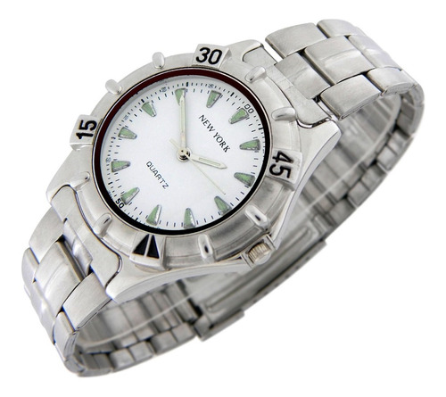 Reloj New York Hombre Ny063 Aro Giratorio Malla Acero Inoxi