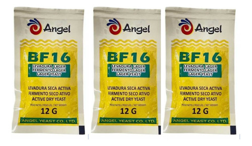 Kit Com 3 Sachês Fermento Angel Bf16 Lager - 12g